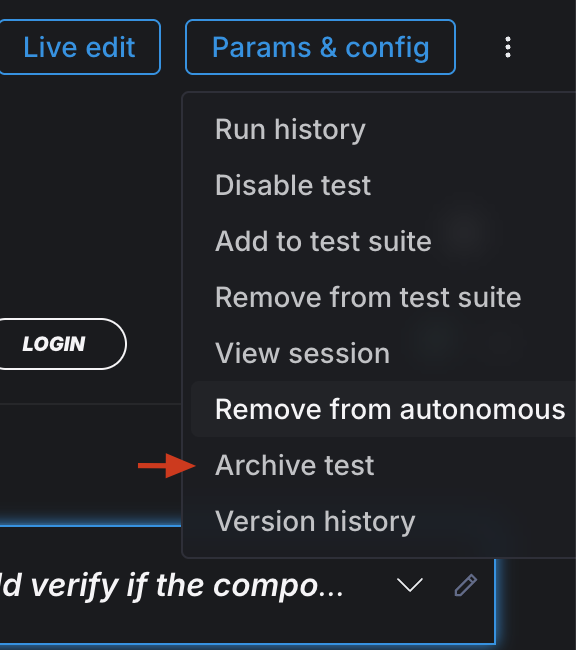 Click to view full size image Archive a Test