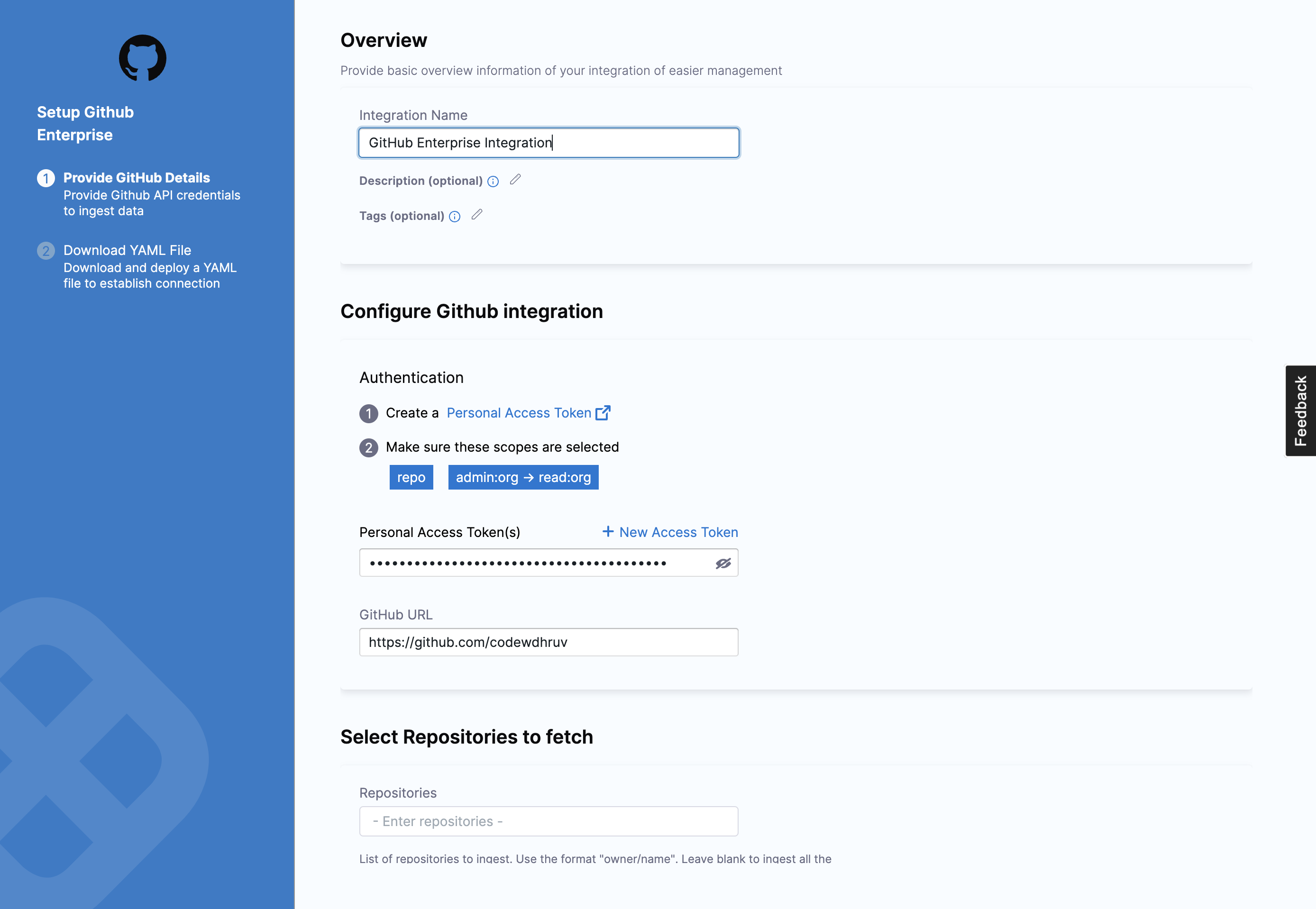 GitHub Enterprise On-Prem Configuration